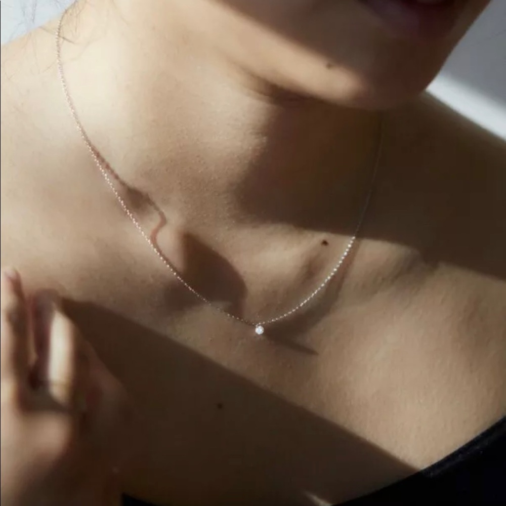 ❌SOLD❌ catbird nyc • diamond pinprick necklace solid white gold diamond - Picture 6 of 13